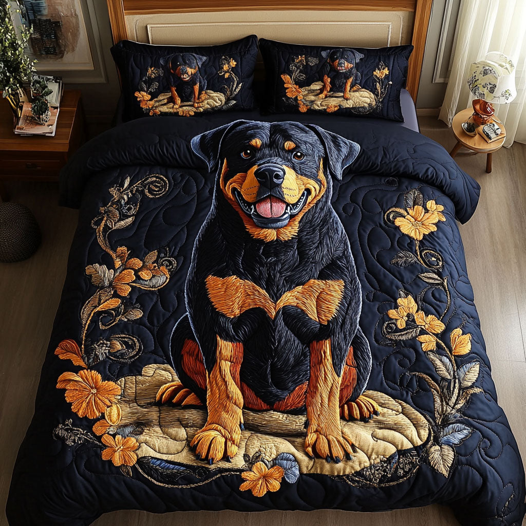 Bold Companion Quilted Bedding Set Luxury Duvet Cover Set for Elegant Bedroom Decor