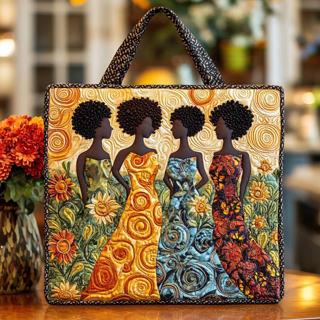 Bold Ebony Queen Quilted Tote Bag African American Gifts For Women