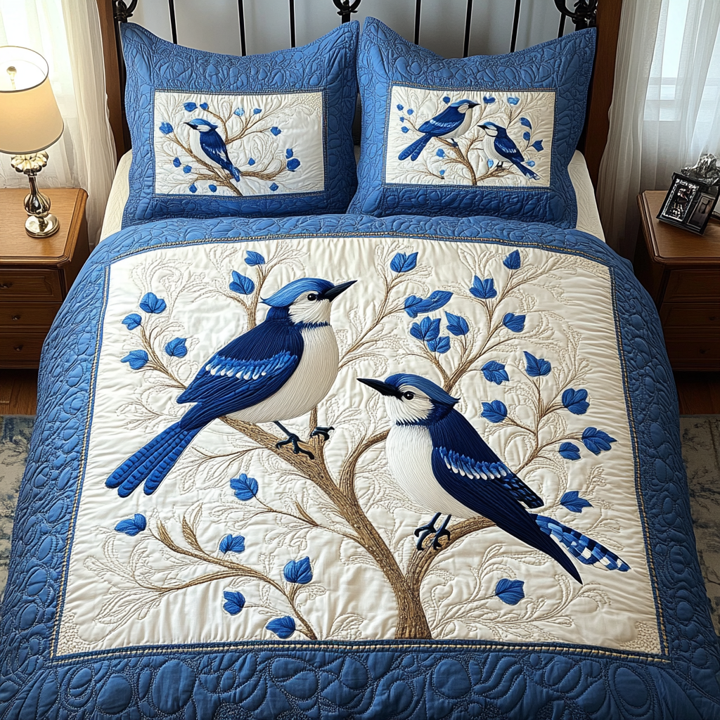 Bold Feathered Quilted Bedding Set Bed Decorations Cool Gifts For Bird Lovers