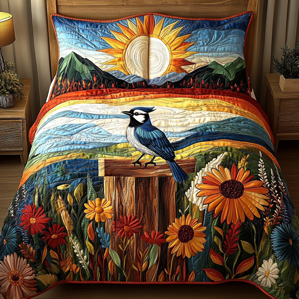 Bold Flight Quilted Bedding Set Best Comforter Sets Unique Gifts For Bird Lovers