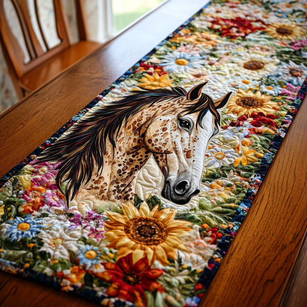 Bold Hooves Quilted Table Runner Dinner Table Decor Gifts To Get Horse Lovers