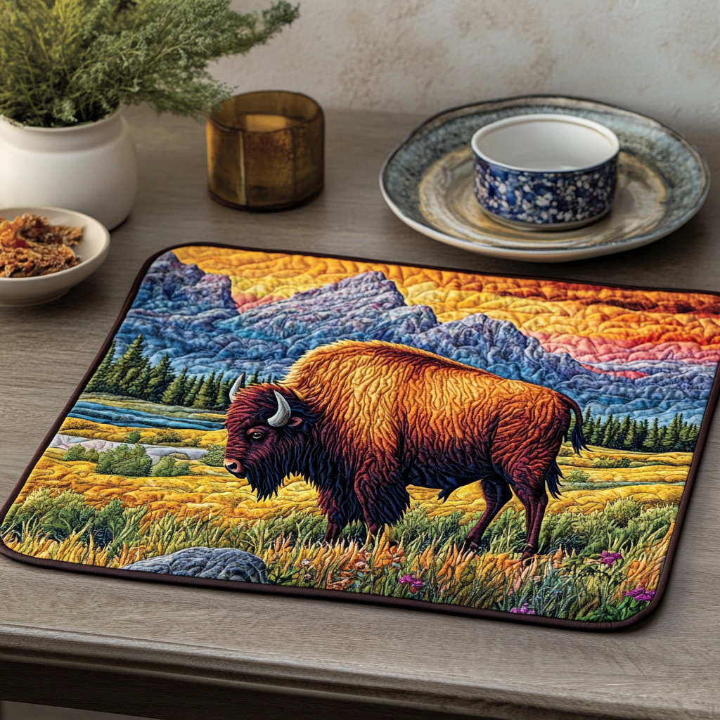 Bold Horizon Quilted Place Mat Dining Room Decor Best Lavender Gifts