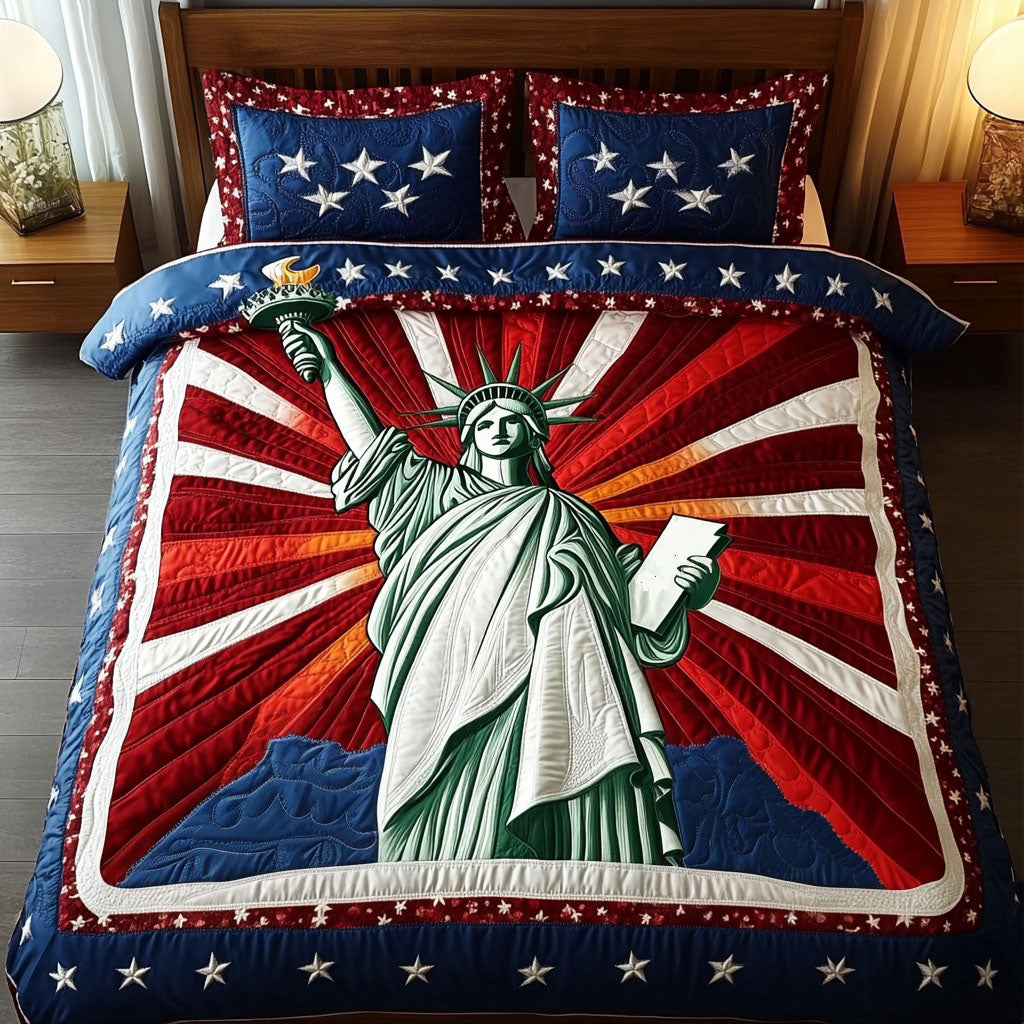 Bold Liberty Quilted Bedding Set Best Bed Sheet Set Unique Patriotic Gifts
