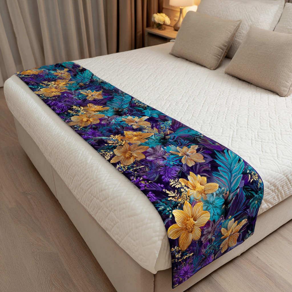 Bold Petals Quilted Bed Runner Bedroom Decor Ideas Best Gifts For Flower Lovers