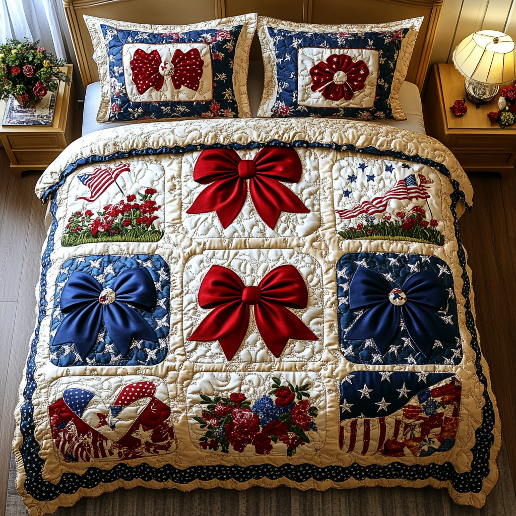 Bold Sparkle Quilted Bedding Set Best Comforter Sets Patriotic Themed Gifts