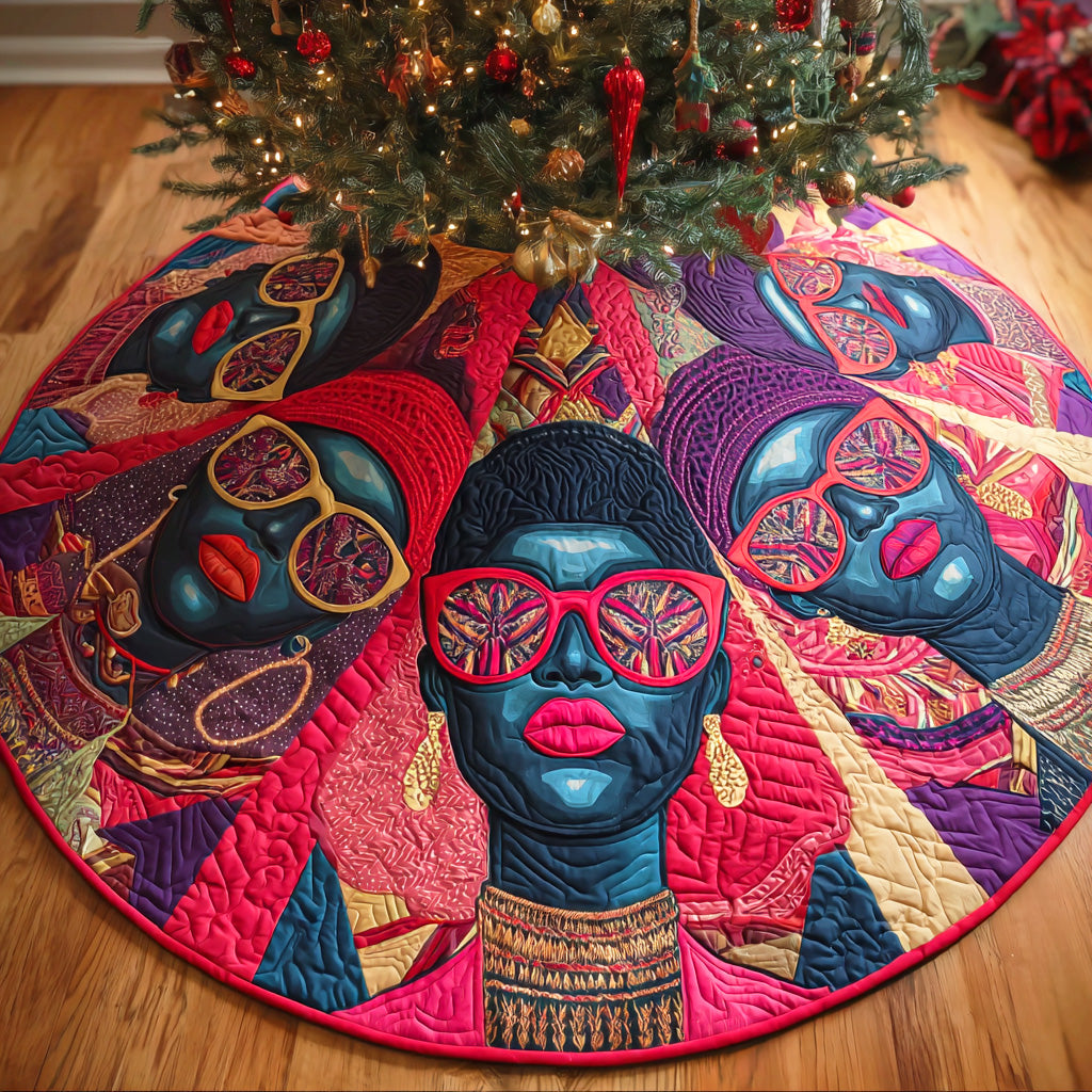 Bold Spirit Christmas Quilted Tree Skirt Holiday Decorations Secret Santa Gift Ideas
