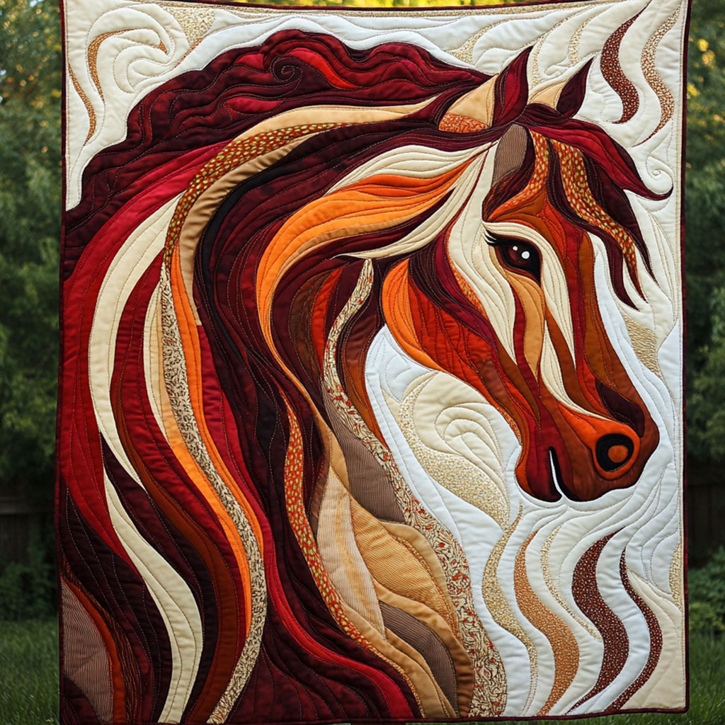 Bold Spirit Quilted Blanket Christmas Room Decor Horse Gifts For Equestrian Riders