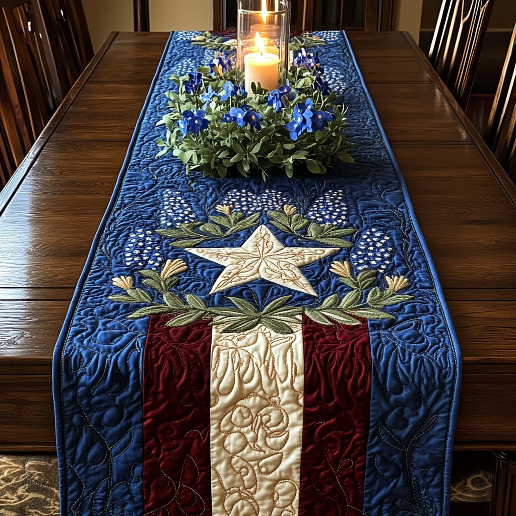 Bold Stars Quilted Table Runner Dining Table Decor Best Gifts From Texas