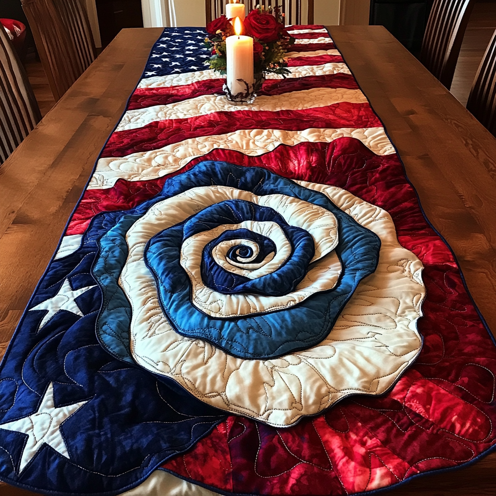 Bold Stripes Quilted Table Runner Dining Table Ideas Patriotic Gifts For Him