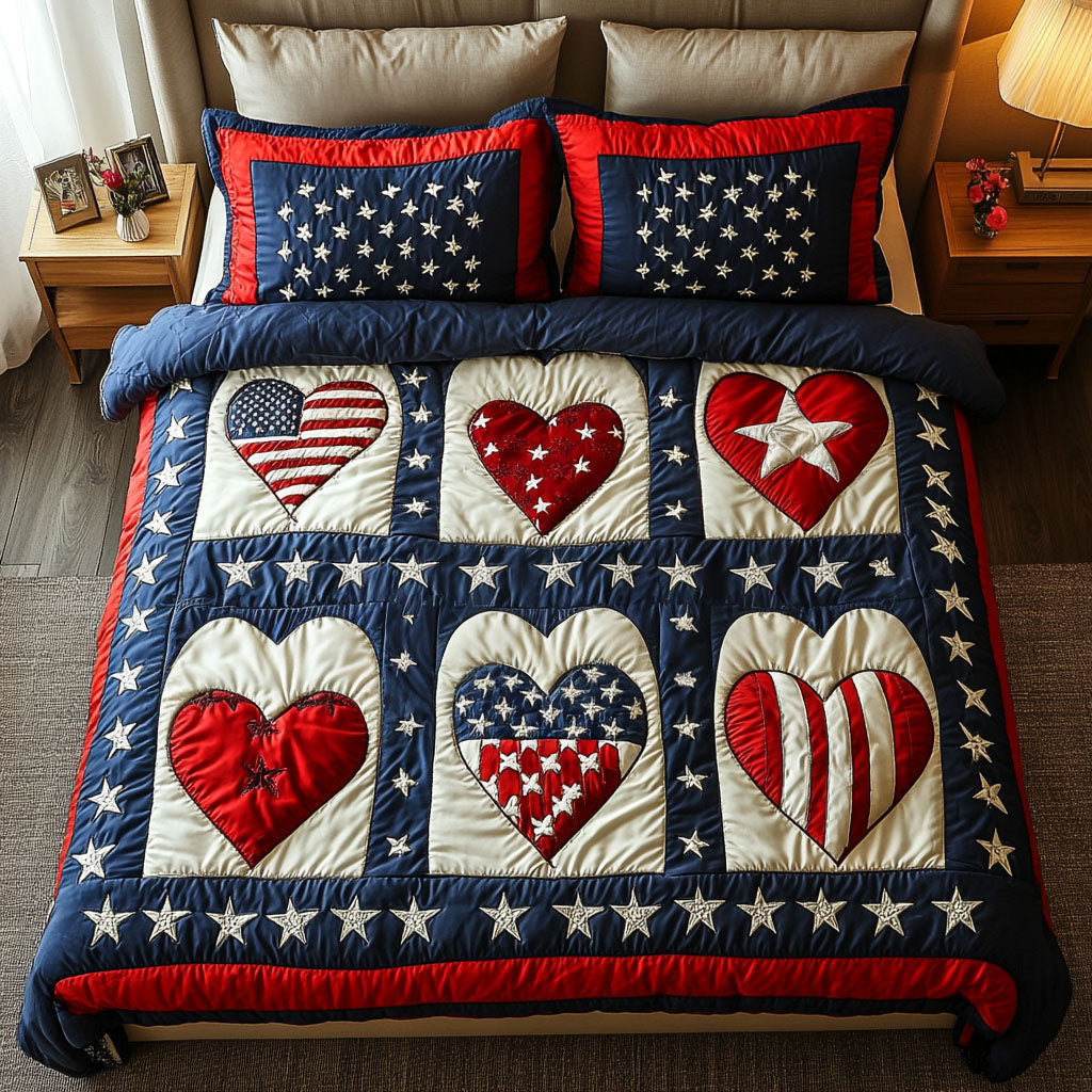 Boldly Patriotic Quilted Bedding Set Best Comforter Sets Patriots Gifts For Dad