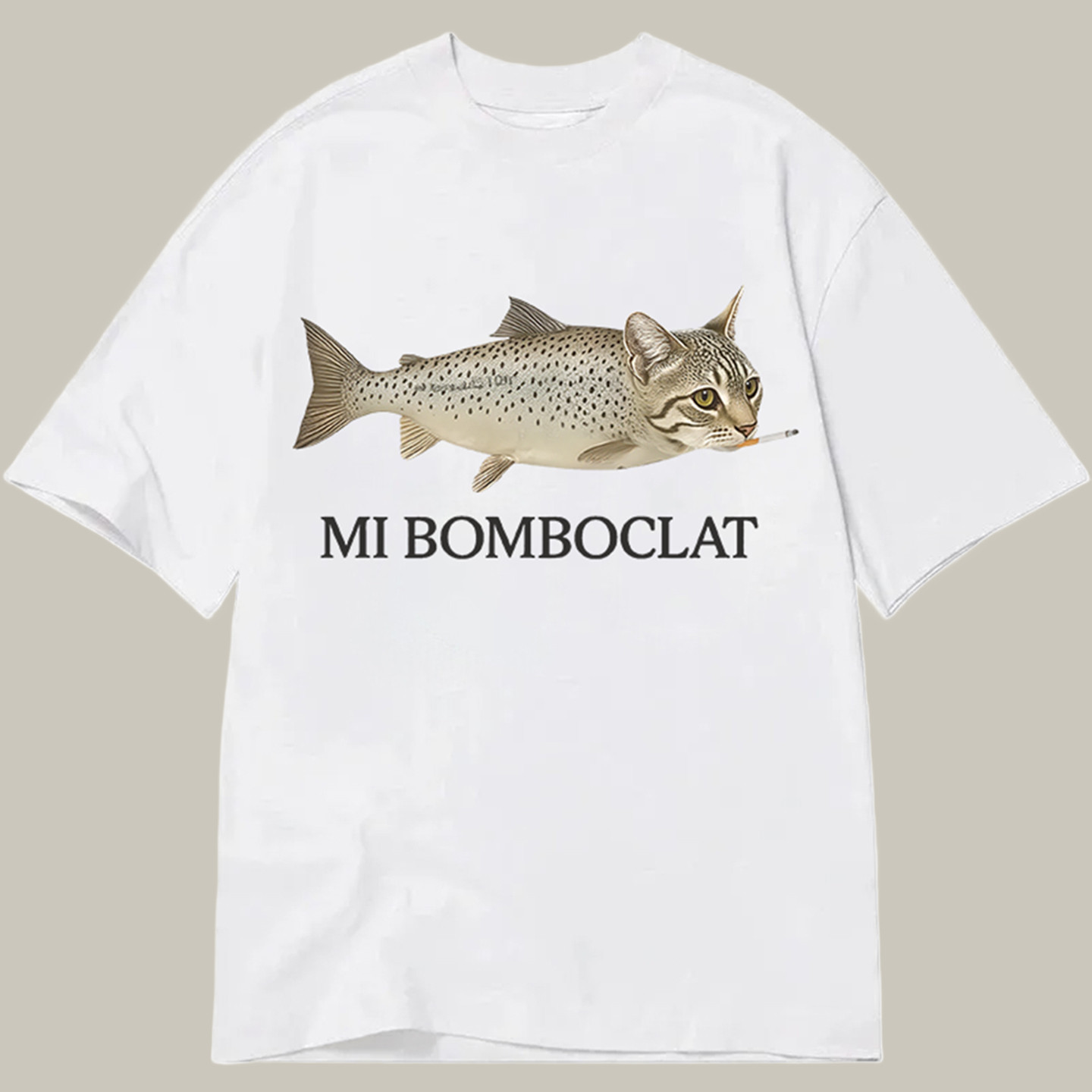 Bomboclat Fish Cat Meme Classic Shirt Funny T-Shirts Present Ideas For Teenage Guys