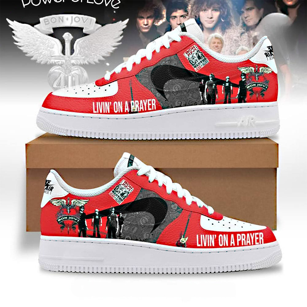 Bon Jovi Livin' On A Prayer Special Air Force 1 Sneaker Thoughtful Sport Fans Merch Gift For Music Lovers