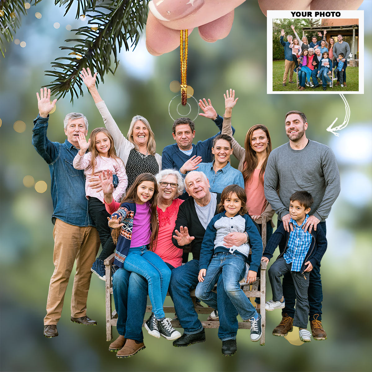 Bond Beyond Time Personalized Photo Mica Ornament Christmas Gift For Family Family members