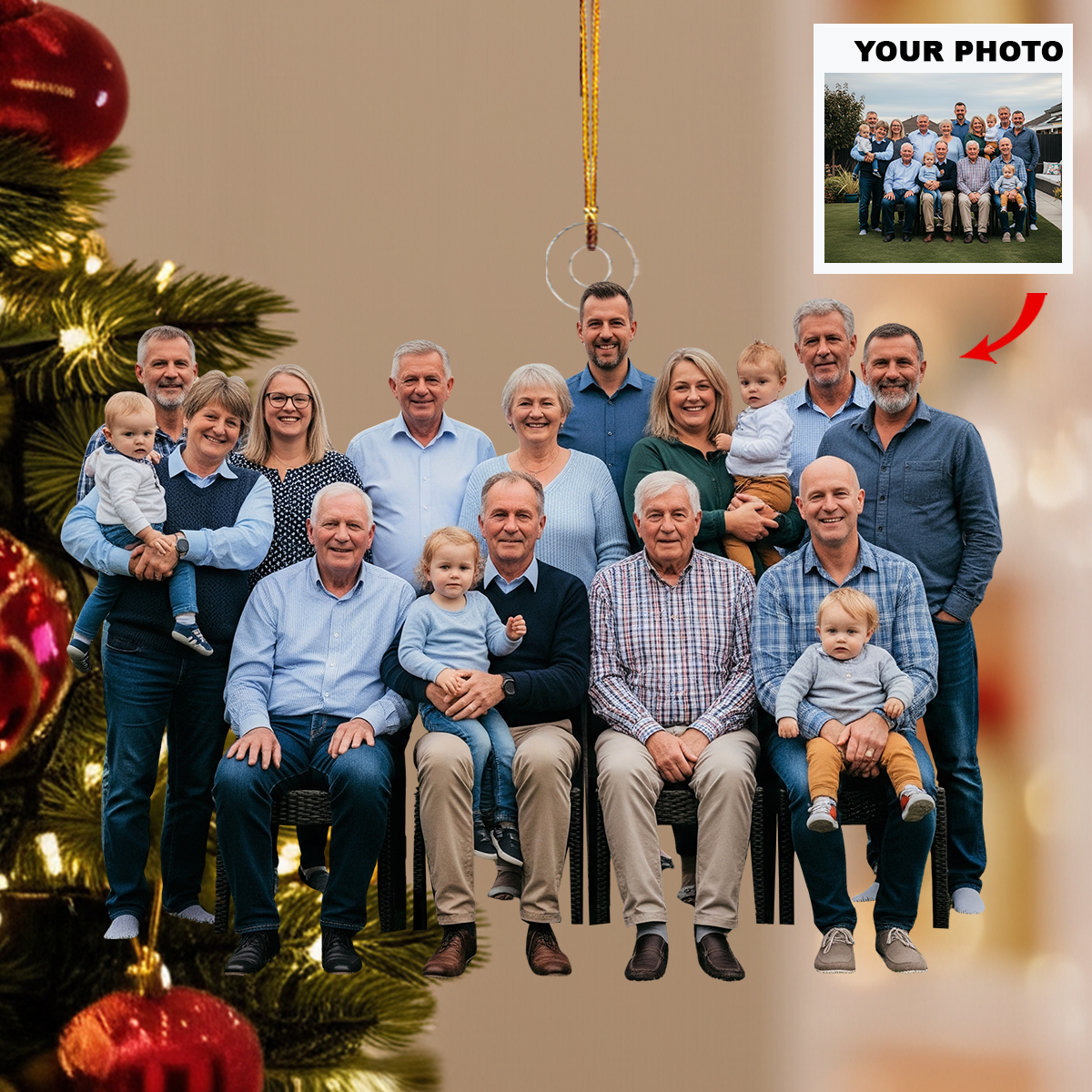 Bonded By Love Personalized Photo Mica Ornament Customized Your Photo Ornament Christmas