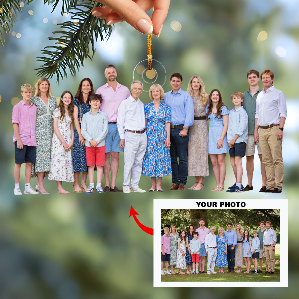 Bonded Love Personalized Photo Mica Ornament Christmas Gift For Family Members