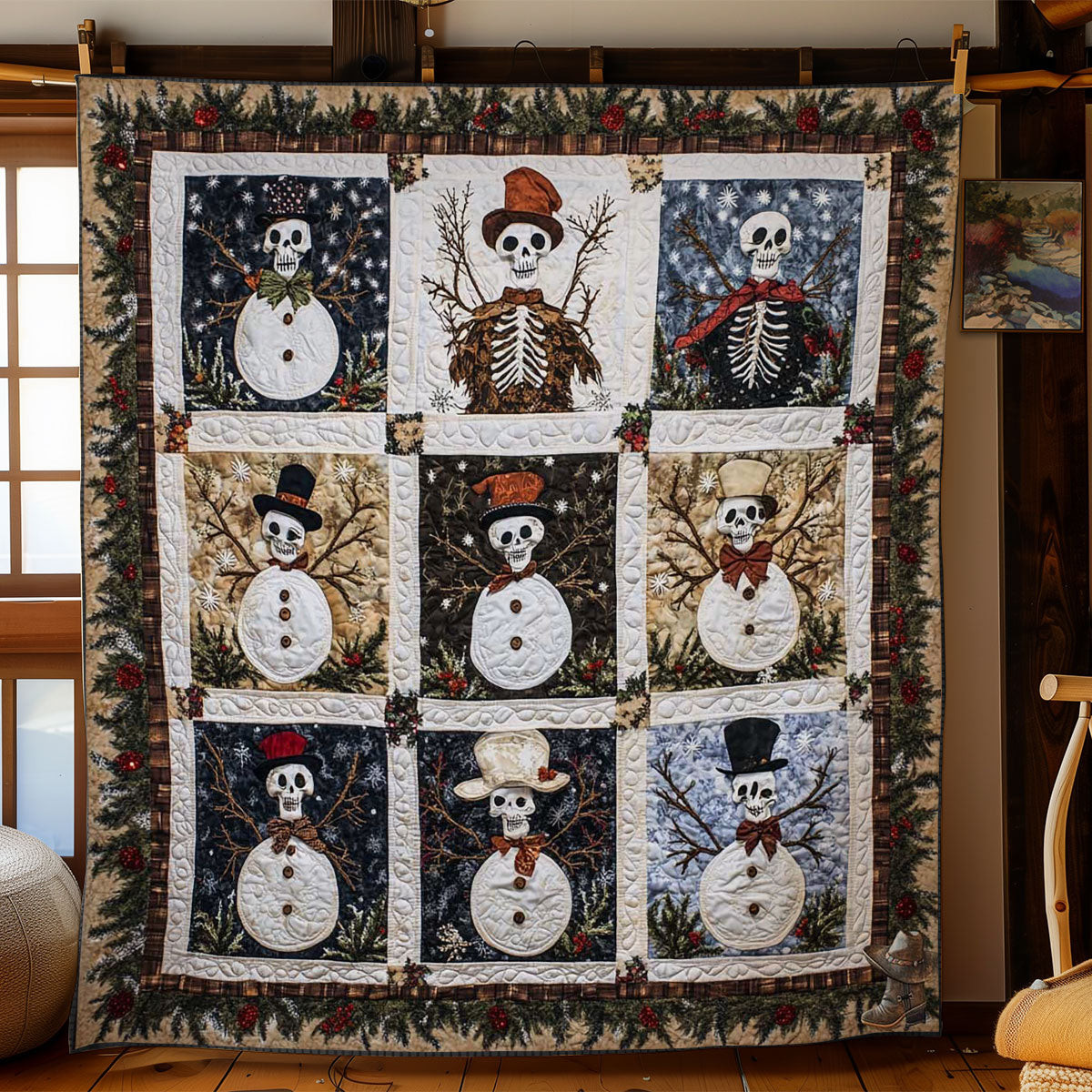 Bone Snowman Holiday Christmas Quilt Blanket Christmas Presents For Brother