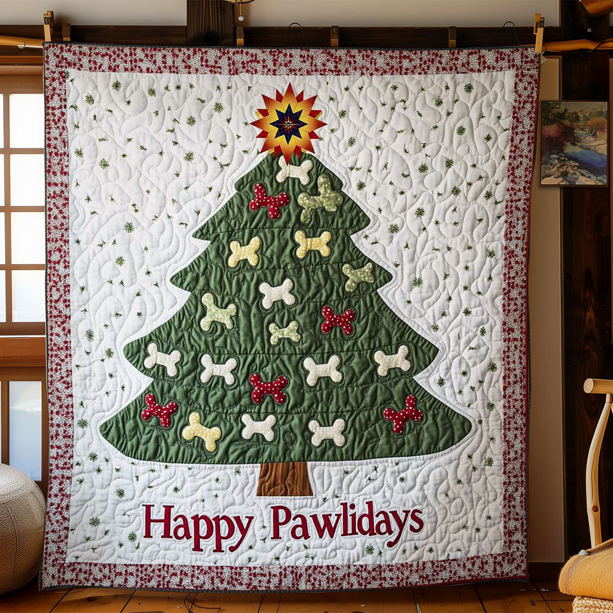 Bone Tree Joy Holiday Christmas Quilt Blanket Christmas Presents For Brother
