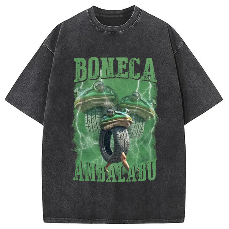 Boneca Ambalabu Meme Washed T-Shirt Retro Streetwear Graphic Top Gifts For Best Friend