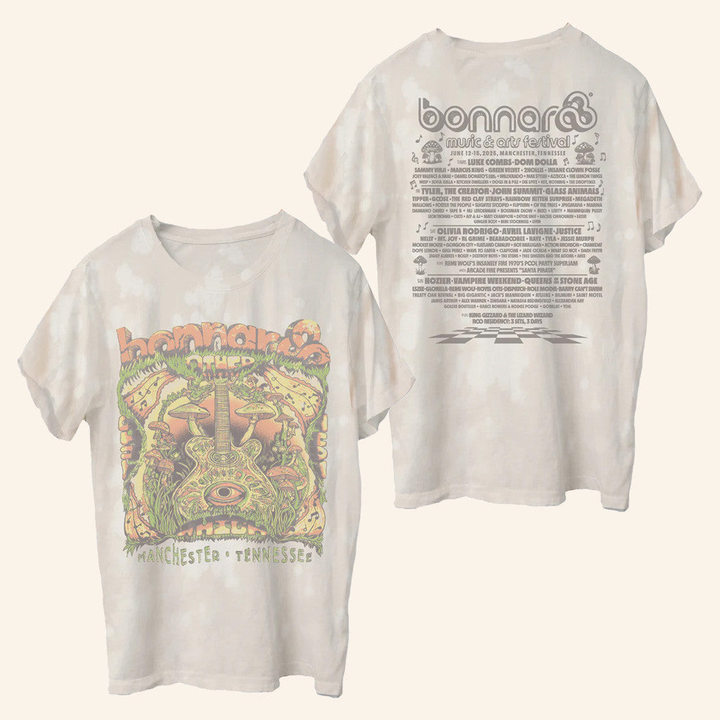 Bonnaroo Merch Shroom Guitar Lineup T-Shirt Birthday Ideas For Husband Bonnaroo Merch Shroom Guitar Lineup T-Shirt Birthday Ideas For Husband