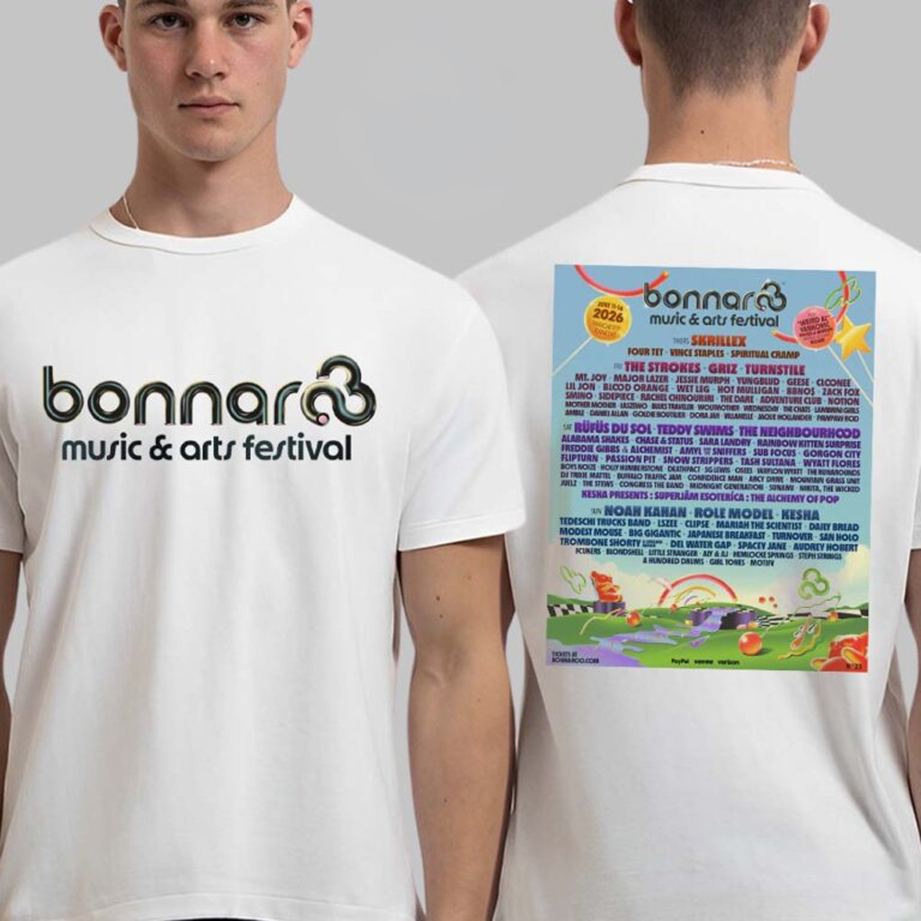 Bonnaroo Music And Arts Festival 2026 Full Lineup In Manchester Tennessee On June 11 12 13 14 2026 T-Shirt