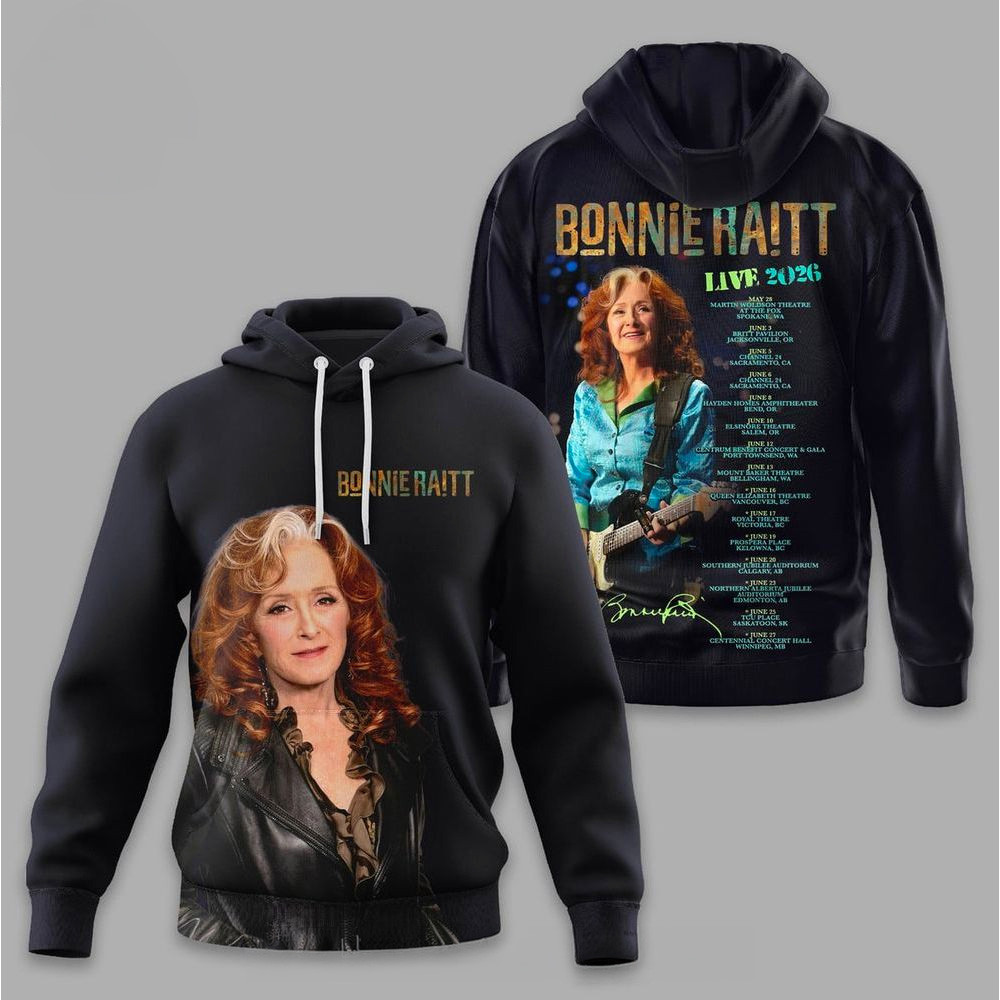 Bonnie Raitt Live 2026 Hoodie Bonnie Raitt Merch Birthday Gifts For Music Lovers