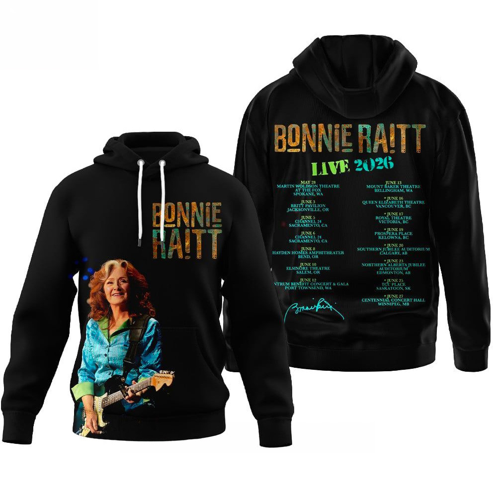 Bonnie Raitt Live 2026 Hoodie Bonnie Raitt Merch Music Lover Gifts For Her