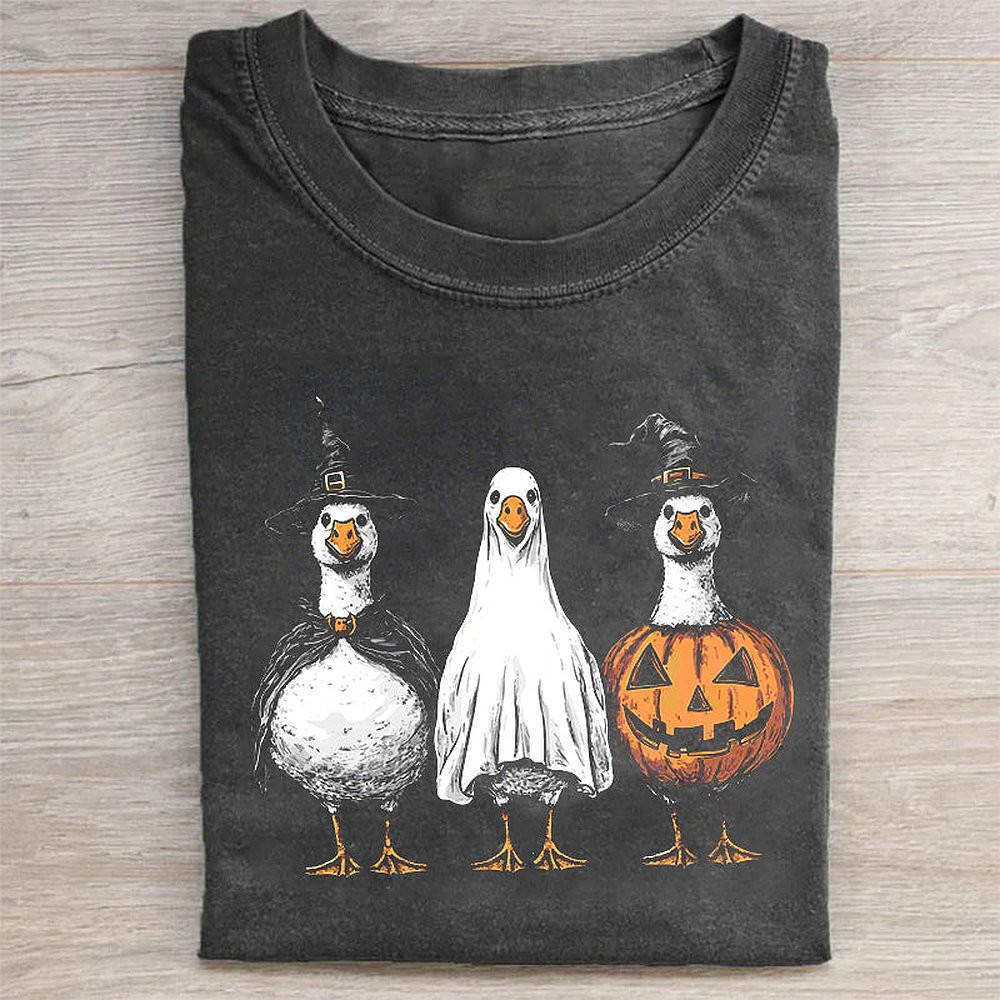 Boo Ghost Goose Shirt Funny Halloween Gift For Kids Teens Women Men