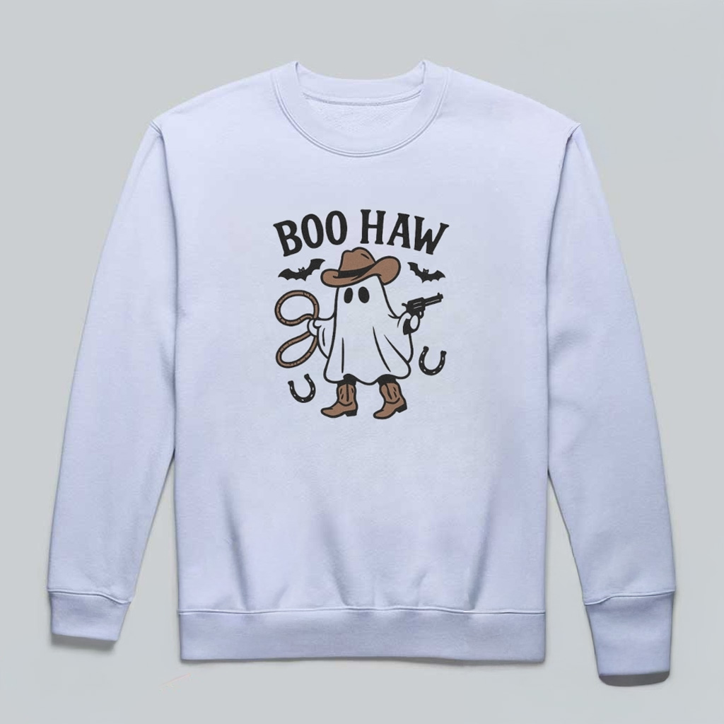Boo Haw Sweatshirt Funny Western Ghost Cowboy Sweatshirt Halloween Gifts