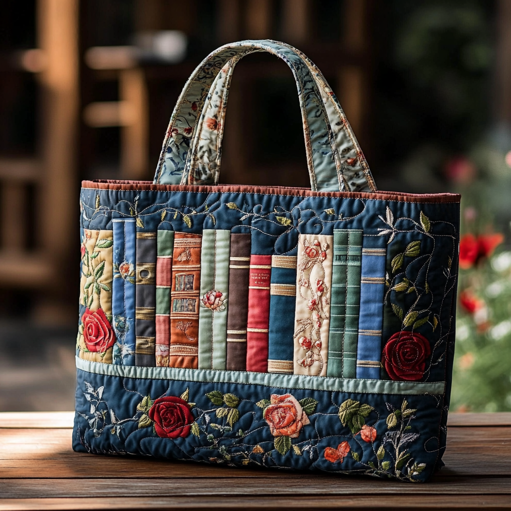 Book Bloom Quilted Tote Bag Book Presents For Best Friends