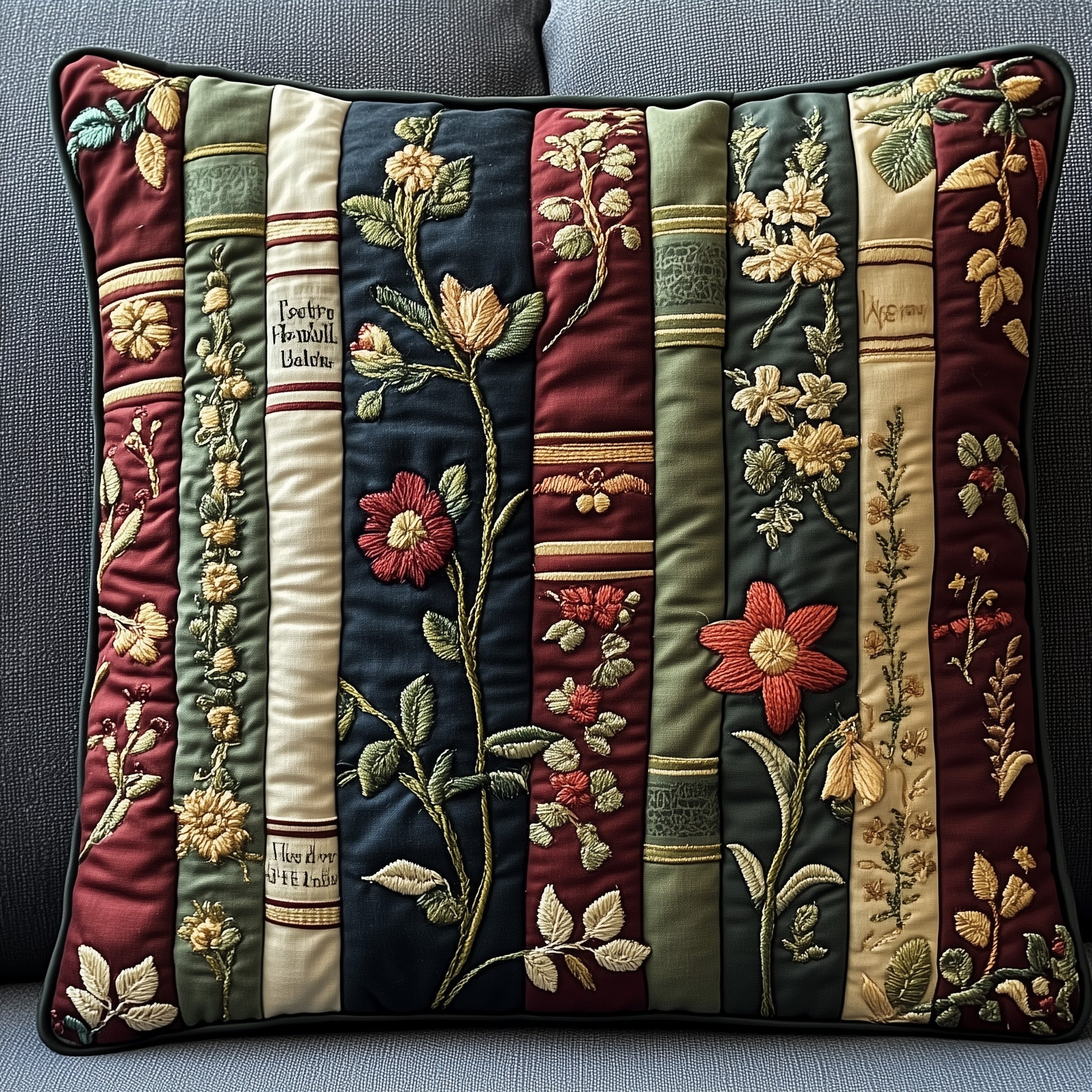 Book Charm Quilted Pillow Case Throw Pillow Cover ItemBook Presents For Women