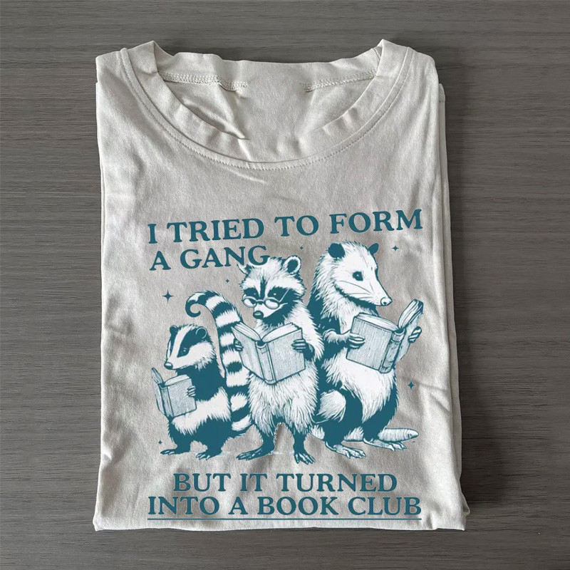 Book Club Raccoons And Possum T-Shirt Funny Reading Merchandise Gift For Book Lovers