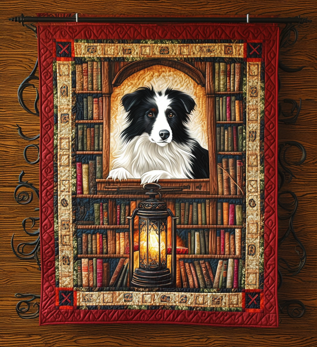 Book Collie Quilted Blanket Presents For Dog Lovers