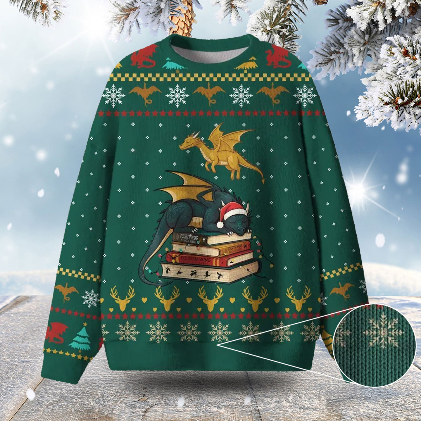 Book Dragon Ugly Christmas Sweater Christmas Apparel Xmas Presents For Book Lovers