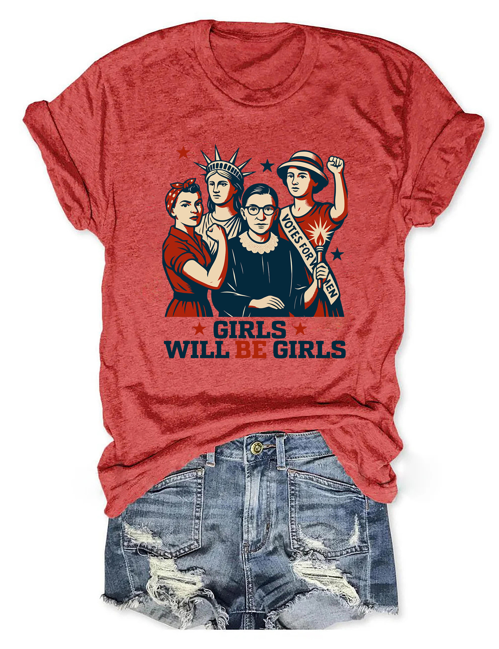 Book Girl Summer T-Shirt Liberty Statue Graphic Funny Clothing Gifts For Activists