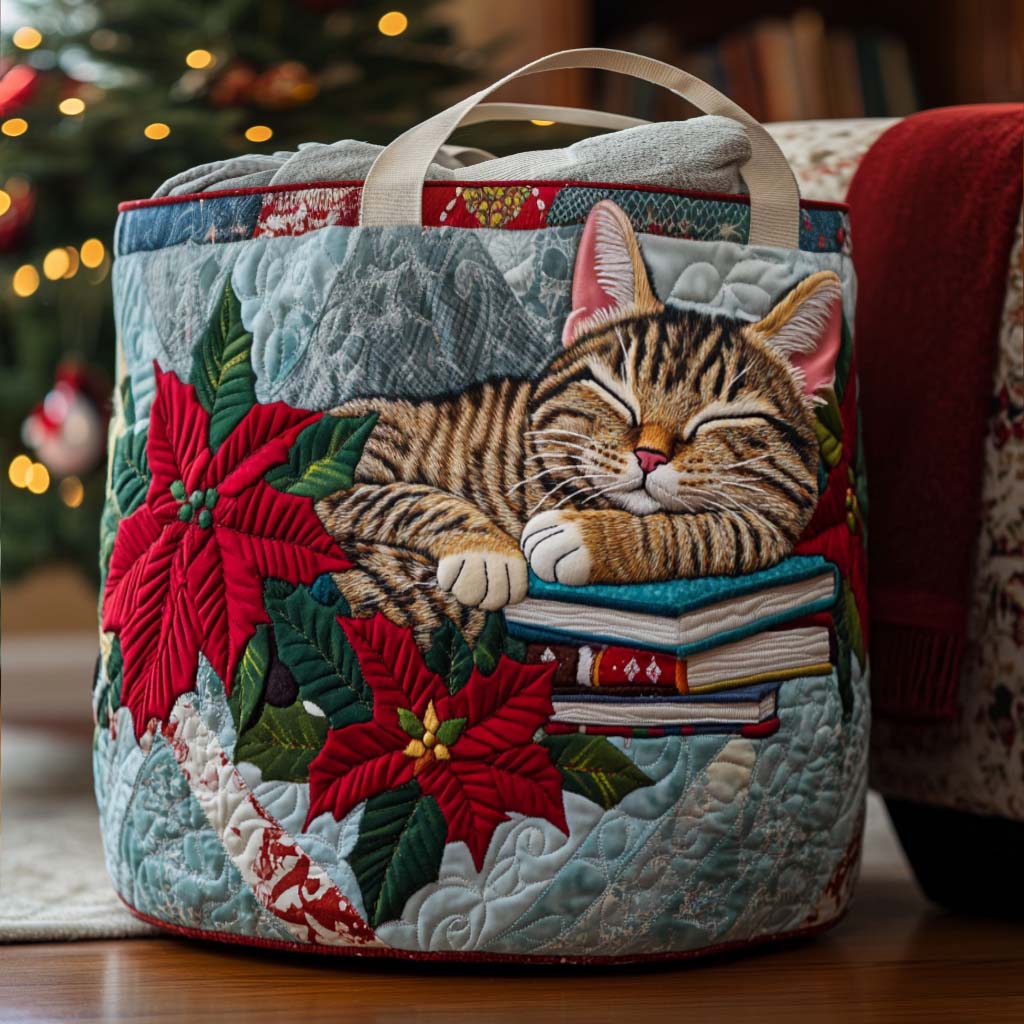 Book Guardian Cat Quilted Laundry Basket Best Gift For Him