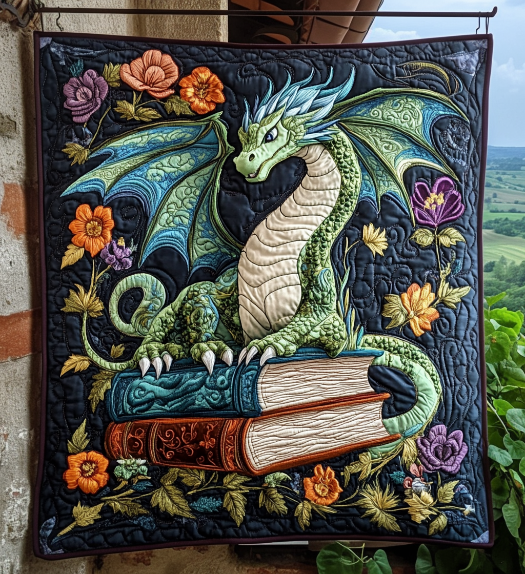 Book Guardian Quilted Blanket Presents For Dragon Lovers