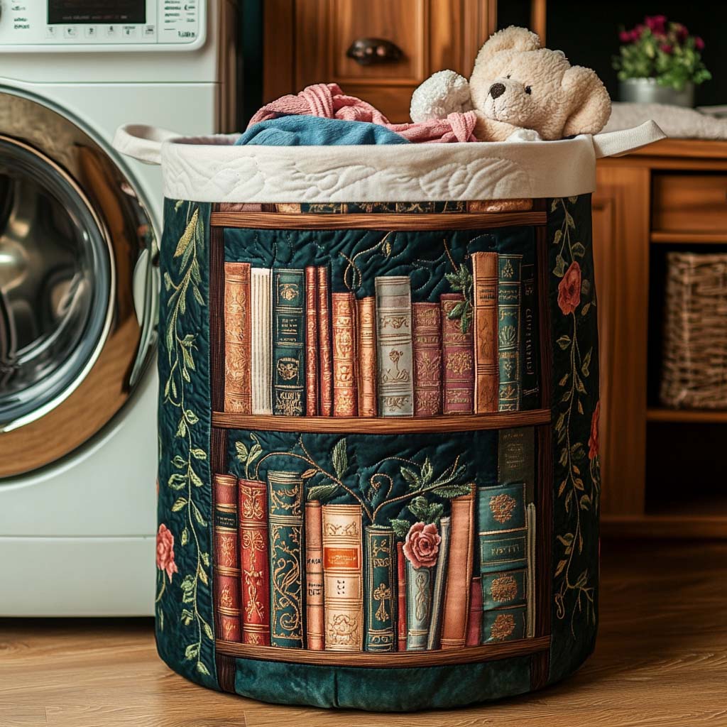 Book Haven Quilted Laundry Basket Ideal Present For Newlyweds
