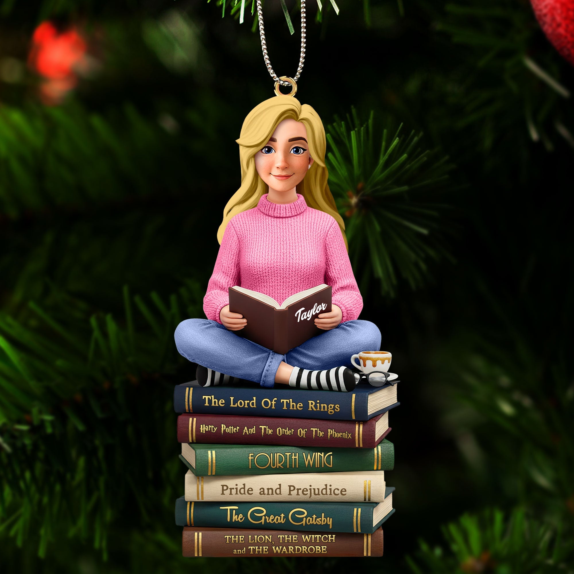 Book Lover Ornament - Personalized Gift For Book Lover Christmas Ornament - Fun Holiday Ornament Gift Book Lover Ornament - Personalized Gift For Book Lover Christmas Ornament - Fun Holiday Ornament Gift