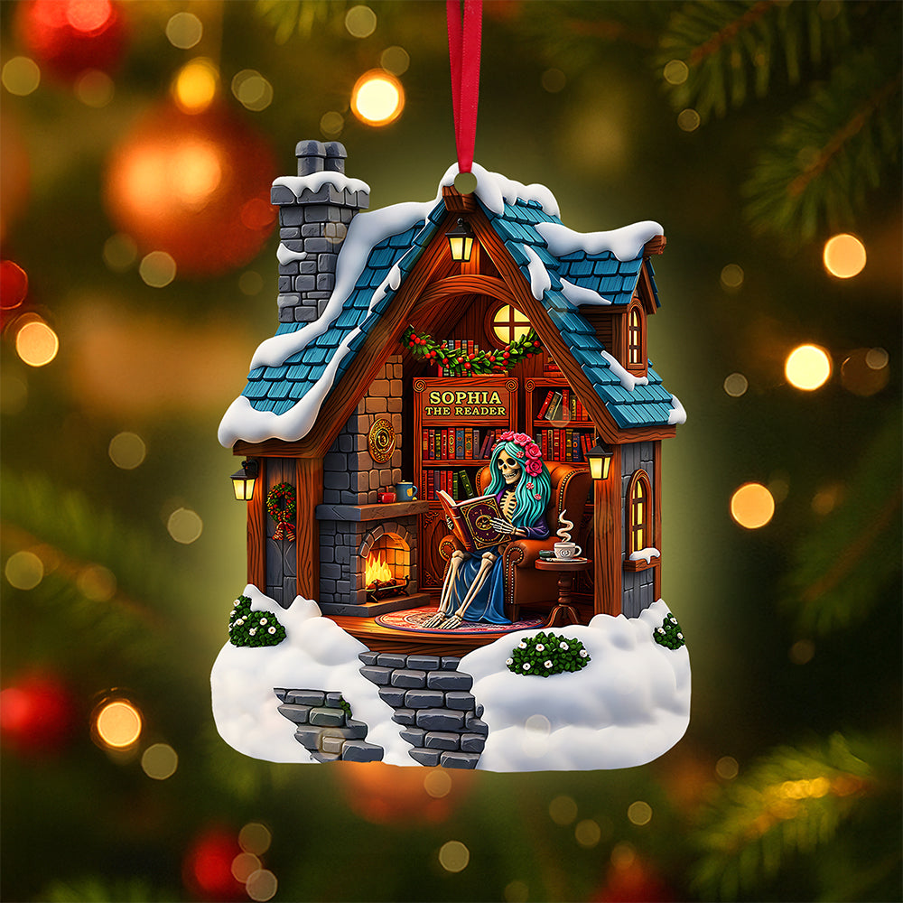 Book Lover Skull Ornament - Personalized Gifts For Book Lovers - Holiday Season Gift Idea Book Lover Skull Ornament - Personalized Gifts For Book Lovers - Holiday Season Gift Idea