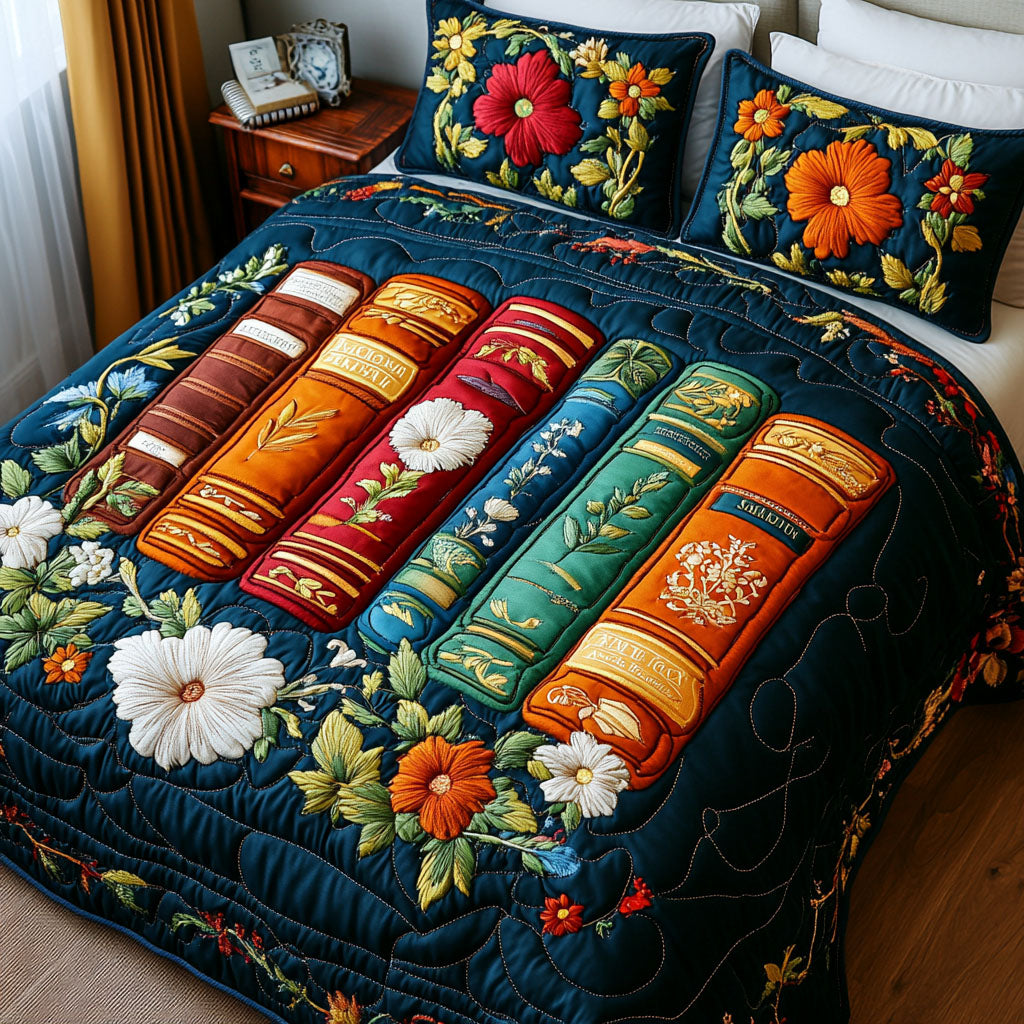 Book Lovers Dream Quilted Bedding Set Bed Decor Ideas Book Themed Gifts For Husband