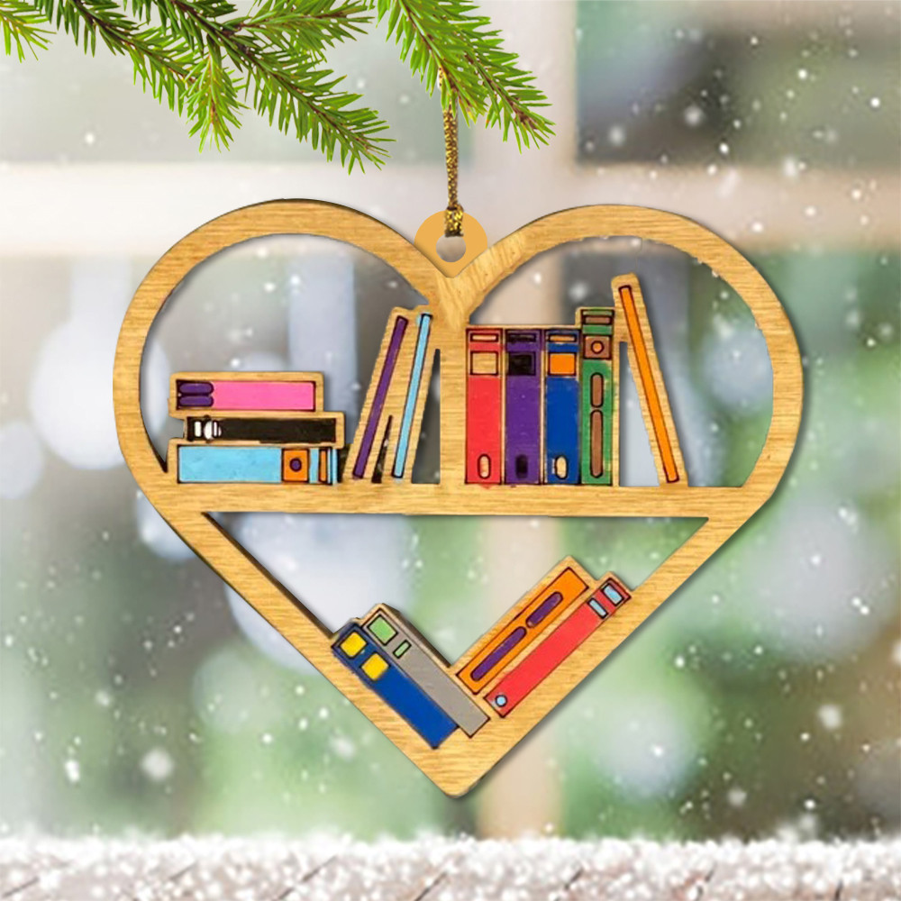Book Lovers Heart Ornament Book Lover Christmas Ornament 2024 Decoration Gift Ideas