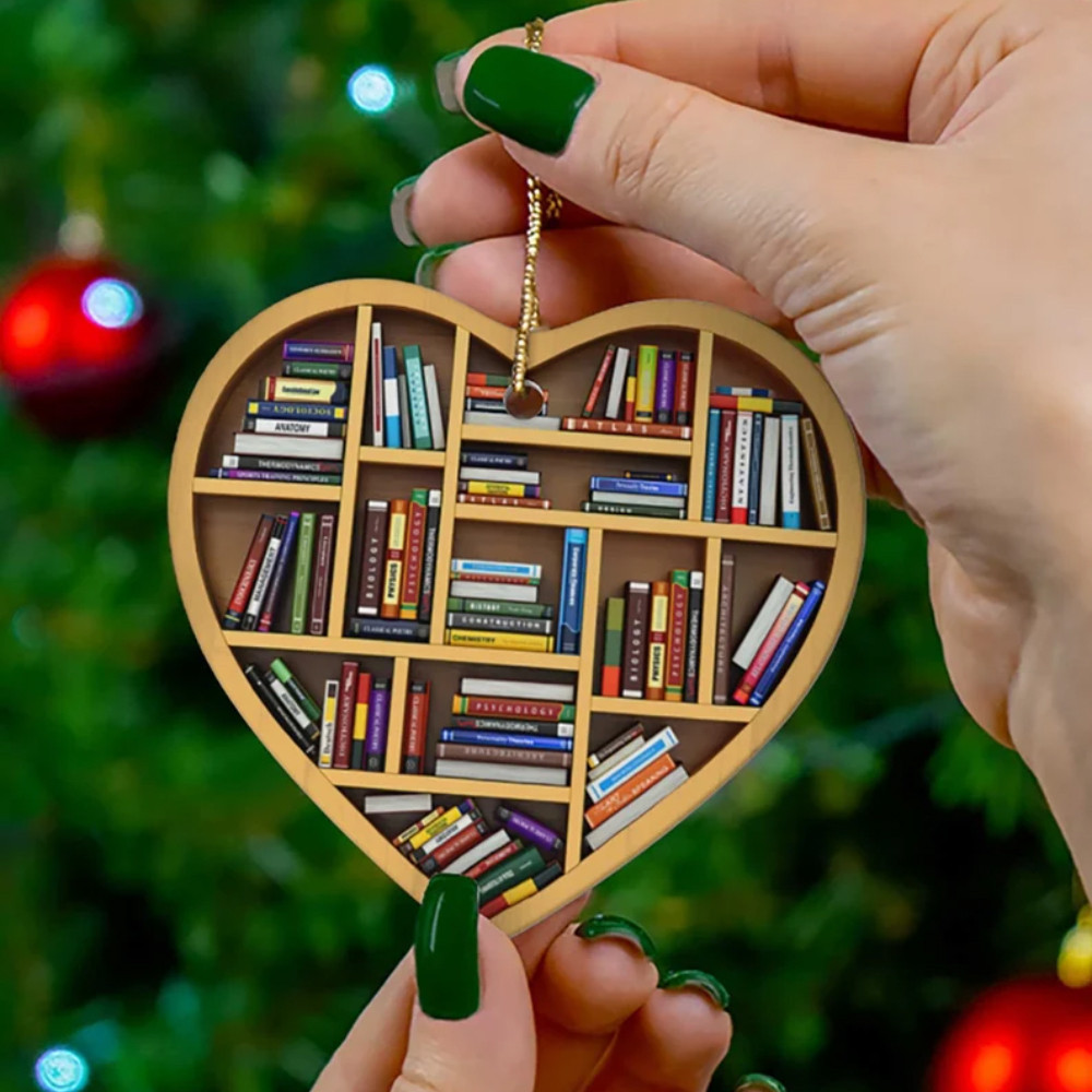 Book Lovers Heart Ornament Christmas Tree Decorating Ideas Gifts For Nerds
