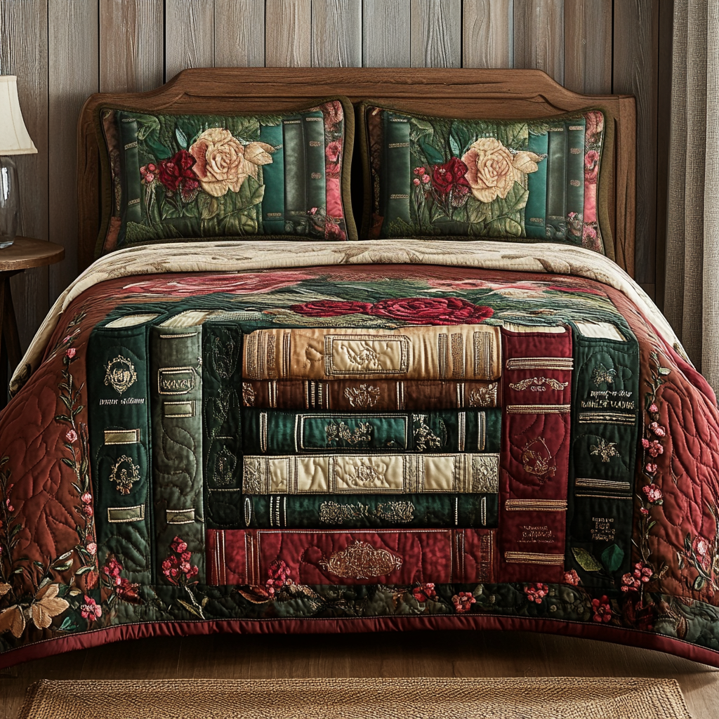 Book Meadow Quilted Bedding Set Duvet Cover Bed Sheet Set Book Gifts For Ladies