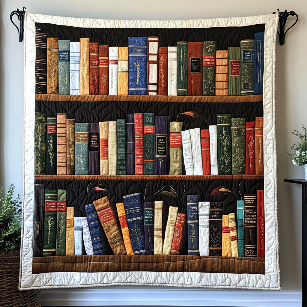 Book Nook Bliss Quilted Blanket Best Couch Throw Blanket Best Unique Book Gifts