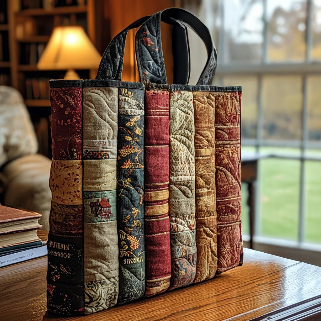 Book Nook Quilted Tote Bag Unusual Book Gifts Items
