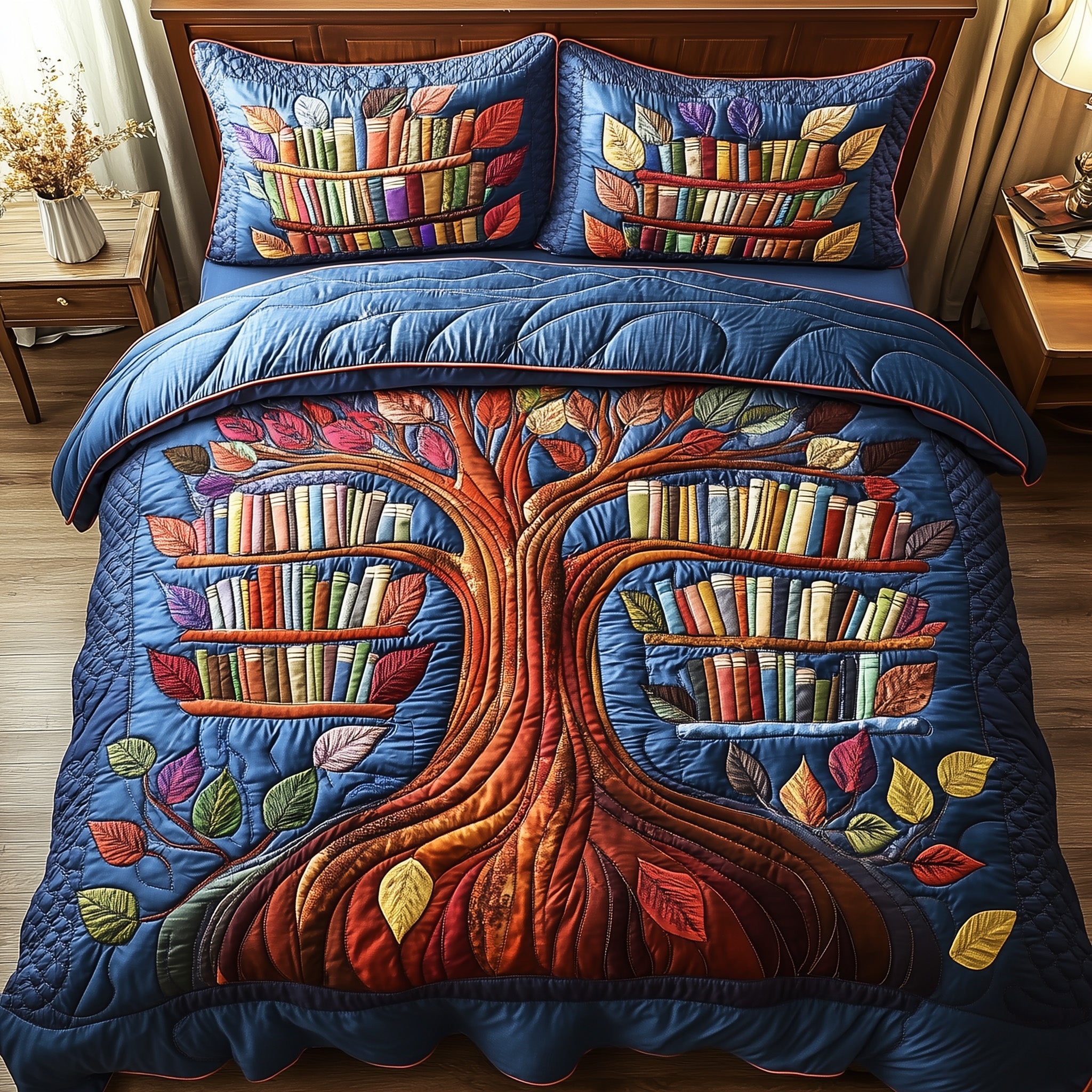 Book Quilted Bedding Set Stylish Home Decor