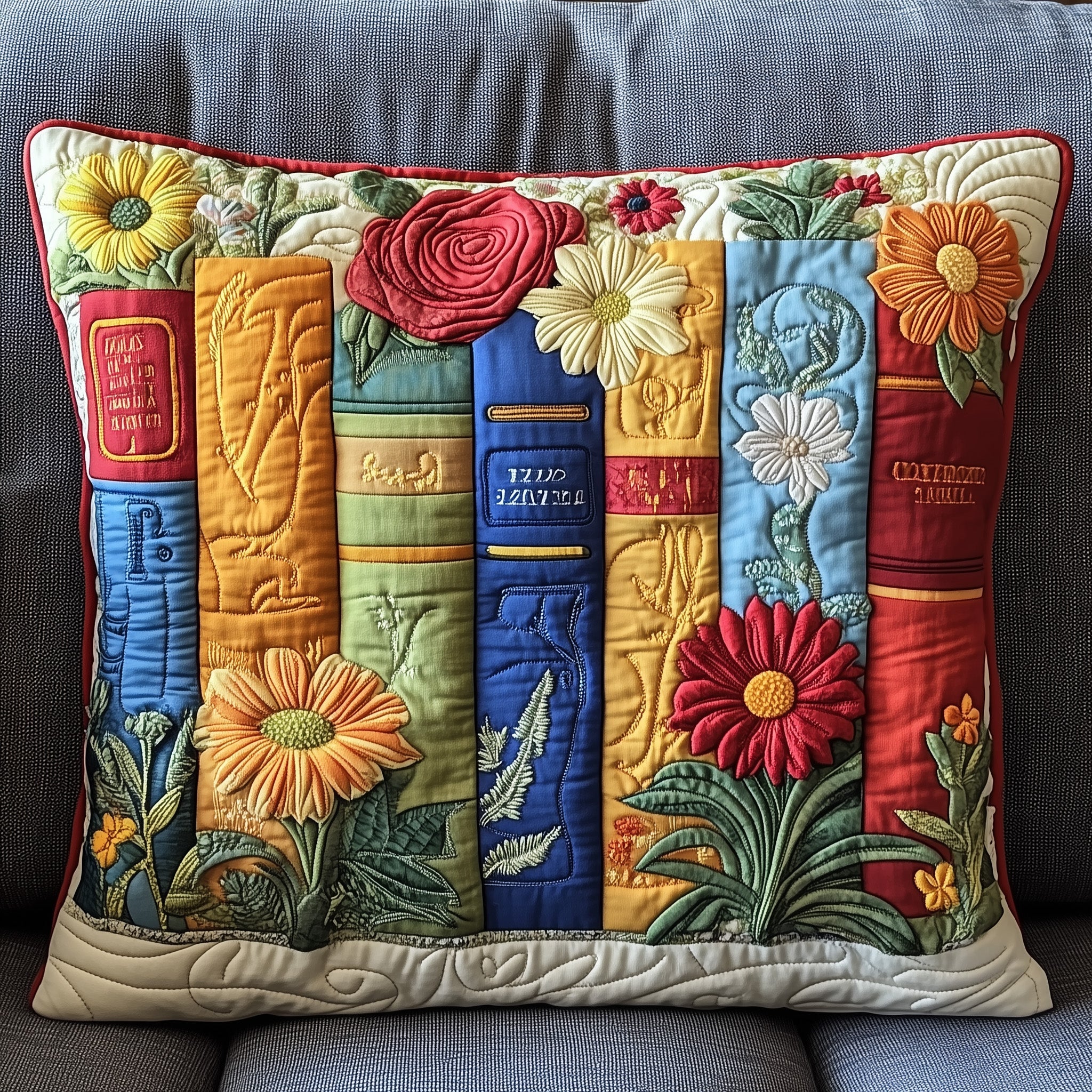 Book Quilted Pillow Case Throw Pillow Cover ItemBook Lover Gifts For Women
