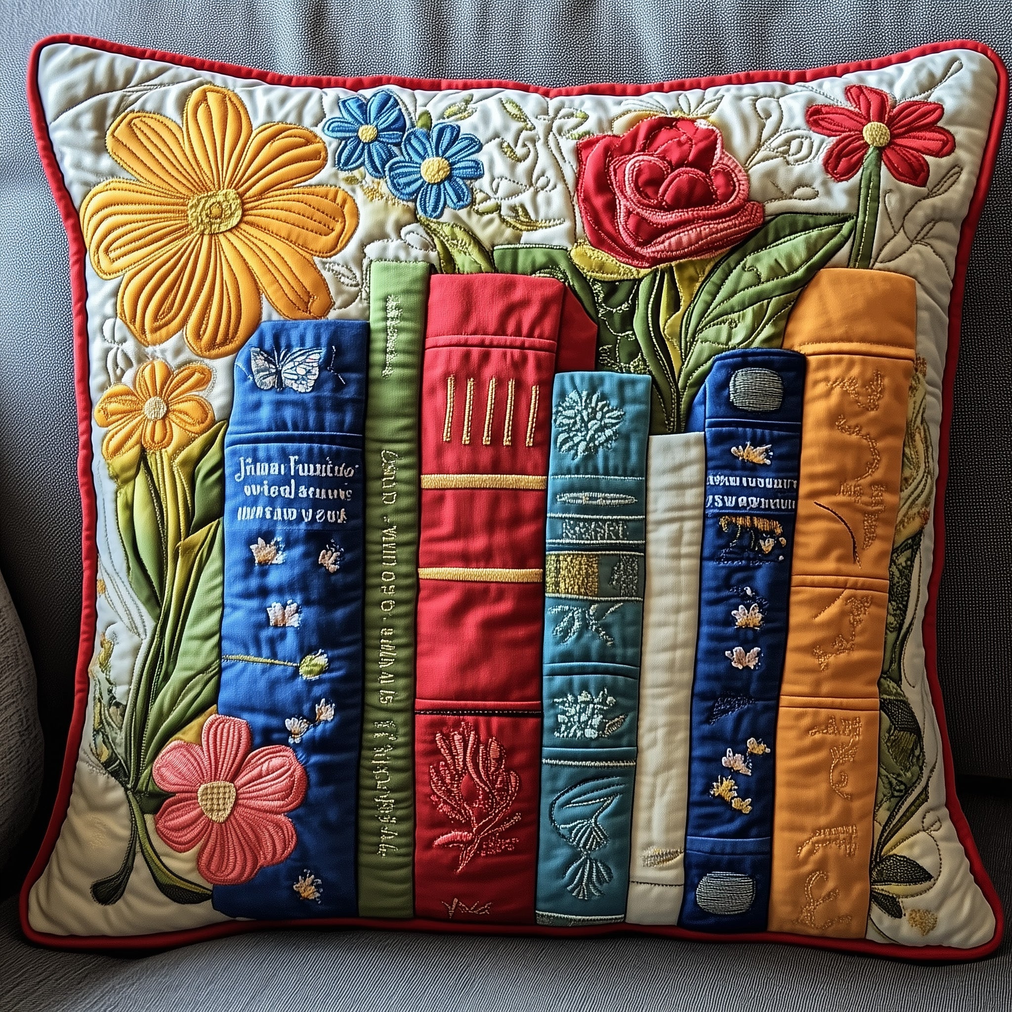 Book Quilted Pillow Case Throw Pillow Cover ItemUnusual Book Gifts Items