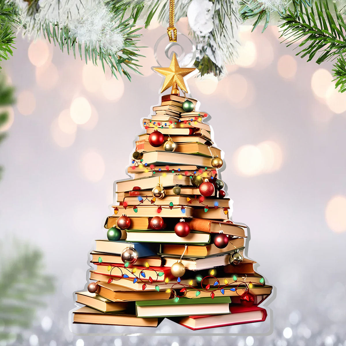 Book Tree Christmas Ornament Christmas Tree Decoration Xmas Gifts For Book Readers
