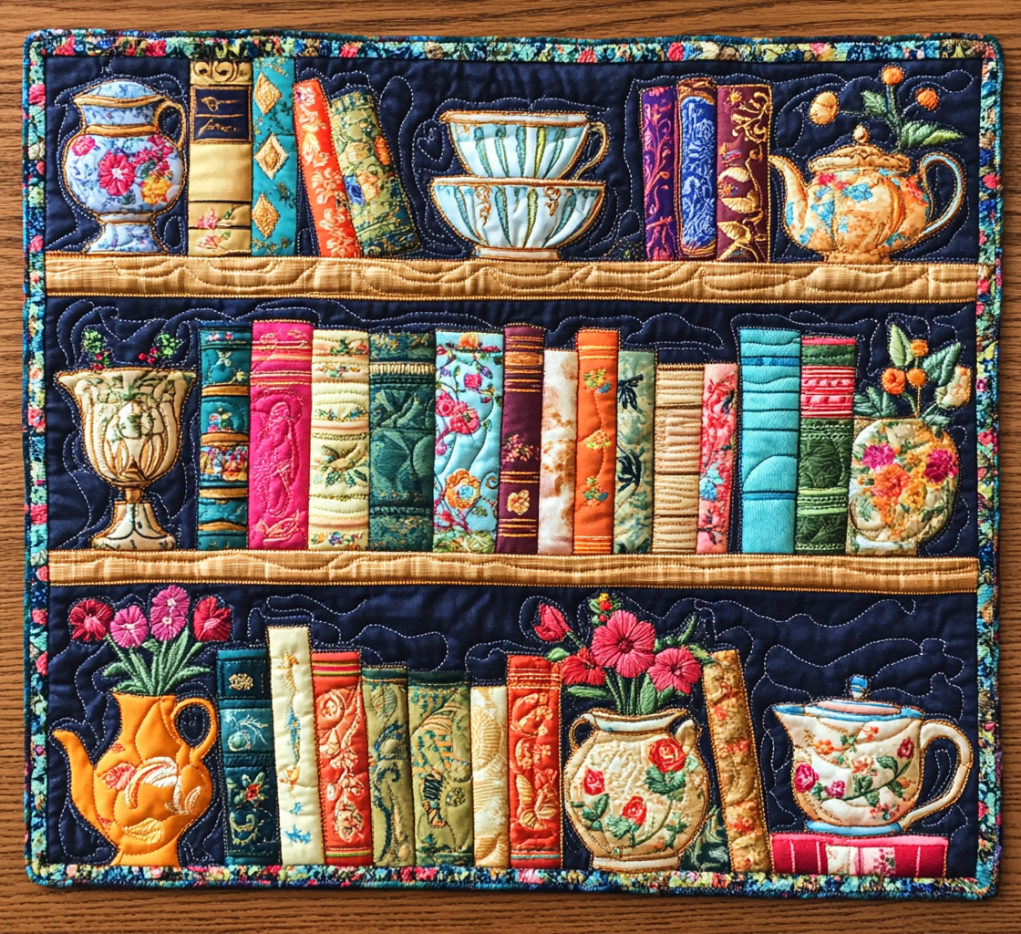 Bookcase Quilted Placemat Cute Placemats Dad Gifts For Father's Day 2025